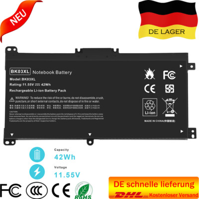 42Wh BK03XL Akku für HP Pavilion x360 14 Convertible PC 916811-855 HSTNN-LB7S DE