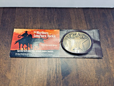 Marlboro Longhorn 5 Pointed Star Solid Brass Antique Belt Buckle New in Package