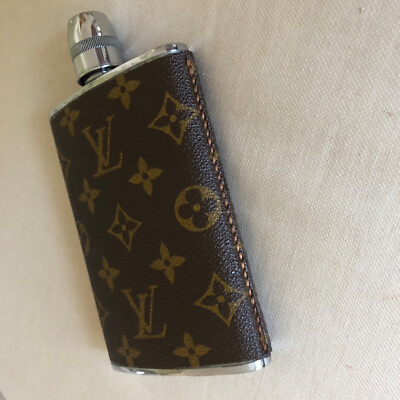 Rare Vintage Louis Vuitton Monogram Silver Liquor Flask 8oz 1960s