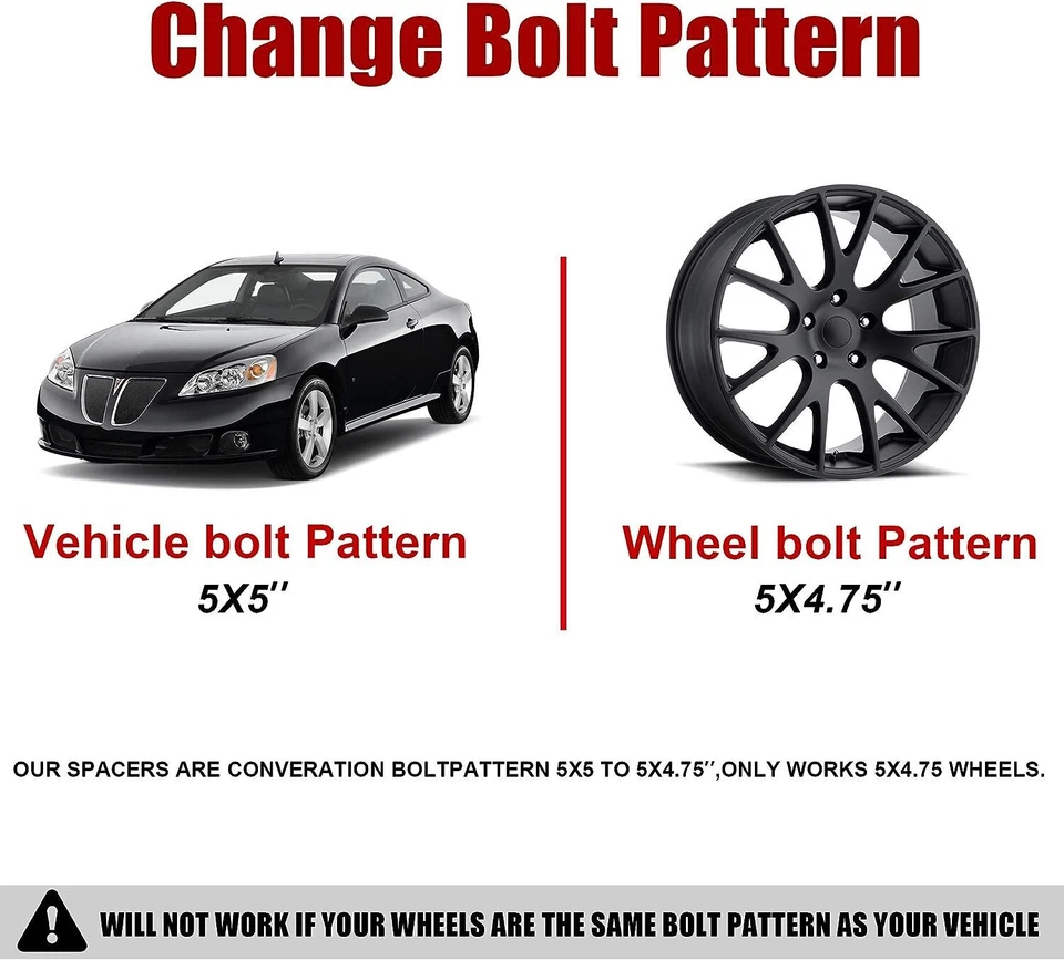 Колесные адаптеры 1,25 дюйма 5x5 - 5x4,75 5x127 - 5x120 для Town Country Grand Caravan - Изображение 2 из 4