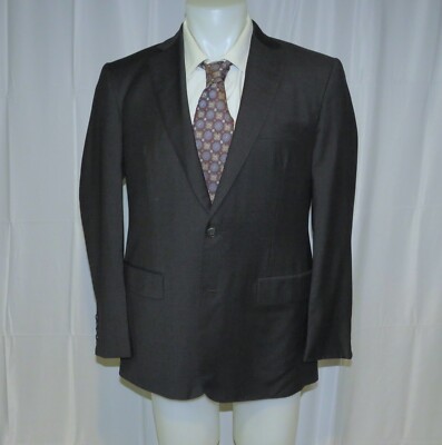 Ascot Chang Zegna Fabric Solid Charcoal Gray Bespoke Two Button Sport Coat 40S