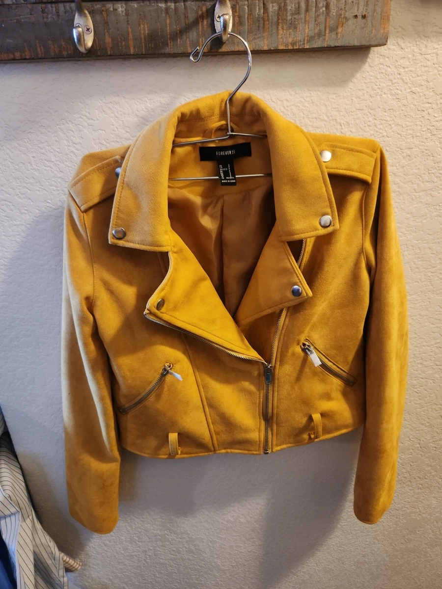 Faux suede moto store jacket forever 21