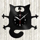 Cat Vinyl Record Wall Clock Decor Handmade 169