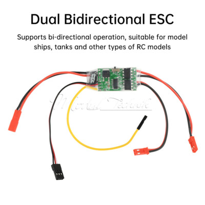 Dual Bidirectional ESC Brush ESC Speed Controller for RC Model Boat Tank Car