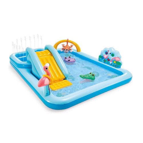 Piscina Hinchable Play Center Jungla Con Diapositiva Y Parche Por Reparación