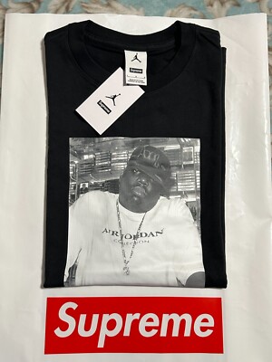 トップス Supreme x Jordan Biggie S/S Top SUPREME JORDAN BIGGIE S/S TOP (BLACK) (LARGE) FW24 HOODIE TRICOT