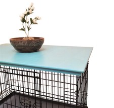 Classic Edge Stylish Wood Dog Crate Topper - Secure Fit, Pet-Safe Finish