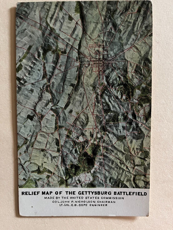 GETTYSBURG PA * CIVIL WAR BATTLEFIELD * RELIEF MAP by Wm. Tipton  postcard 1900s