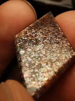 Rainbow lattice Sunstone cut and polished