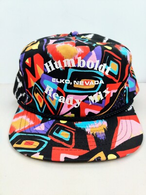 Vtg 90s AOP Humboldt Ready Mix Trucker Hat Snapback Cap Vintage New NOS NWOT