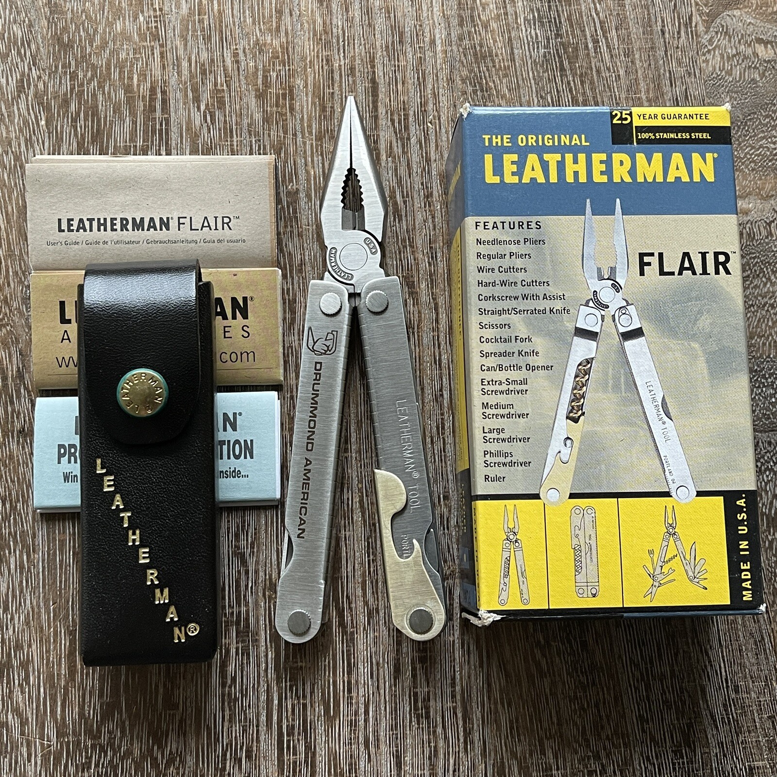 Collectible, new Leatherman FLAIR Picnic/Sommelier Multitool. branded