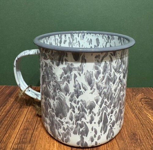 Fun " Farm Fresh" White & Grey Large Enamel Camping/Outdoor Mug - Picture 4 of 7