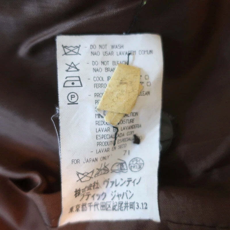 Giacca con due bottoni vintage Valentino Miss V Tweed Blazer marrone lana seta taglia 42