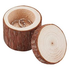 Ring Box, Wooden Ring Dish Storage Box Wedding Ceremony Wood Ring Sienna