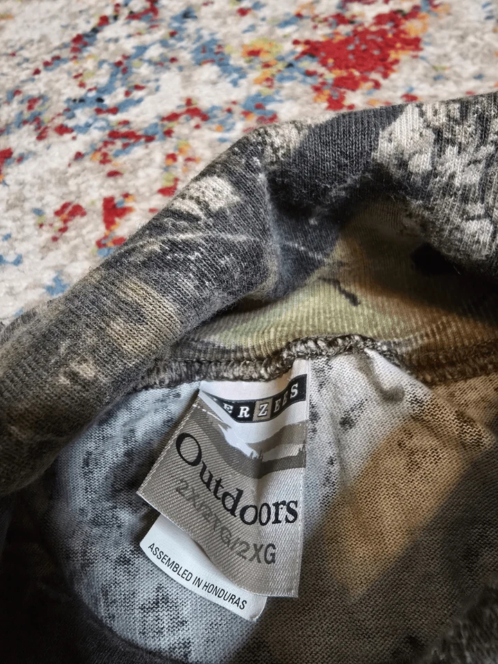 Camiseta de manga larga vintage años 90 Jerzees Mossy Oak BreakUp camuflaje cuello alto talla 2XL Foto 3 de 4