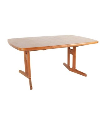 Dyrlund Mid Century Teak Hidden Leaf Dining Table with Leaves