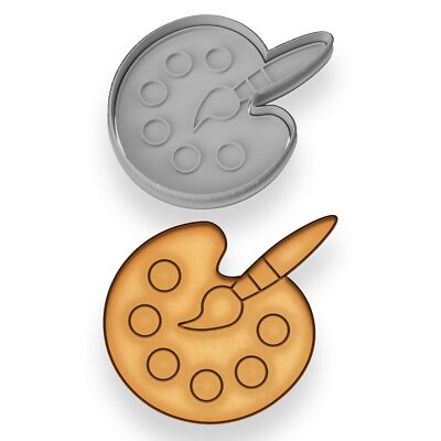 Paint Palette Cookie Cutter & Stamp Set (4x3.29 Inches)