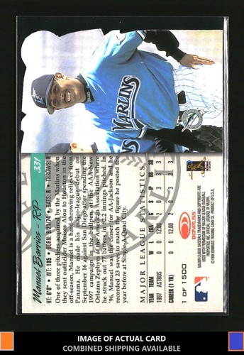 1998 Donruss #331 Manuel Barrios Press Proofs Silver Rookie Florida Marlins - Picture 2 of 2