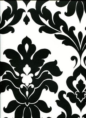 Black & White Bold Damask Large Pattern Wallpaper VG26230P
