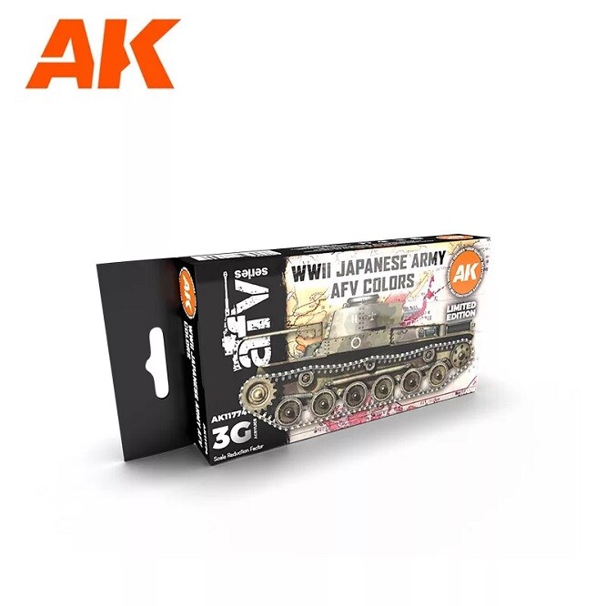 Ak Interactive AK11774 - WWII Japanese Army AFV Colors Set 3G 6x17ml