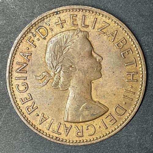 1967 Great Britain Large One Penny Bronze Coin Queen Elizabeth II World coin