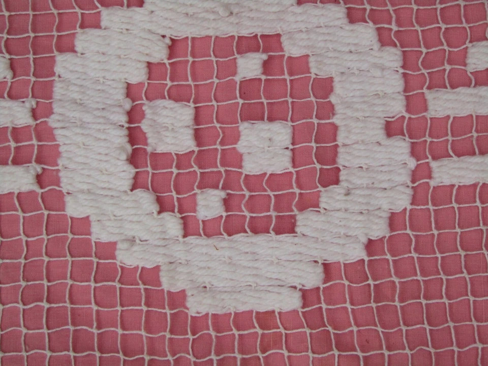 paire de rideau ancien filet fait main larg 66 cm haut 33 cm - Photo 4/4