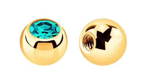 Set 2 Piercing Gioielli Vite Palle Placcato Oro IN 1,6x5mm con Zirconia Crystal - Foto 10 di 36