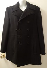 ALORNA U.S.A. WOMEN'S BLACK WOOL PEACOAT/JACKET MED MINT CONDITION 