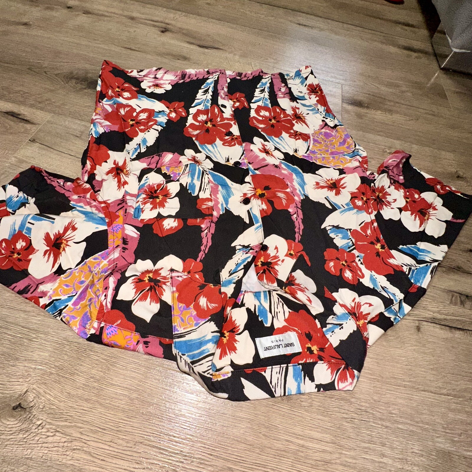 100% autentico Camicia da bowling Saint Laurent Paris hawaiian taglia S come NUOVA