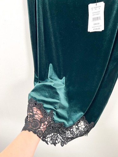 Jacques Vert Skirt 10 Green Pencil Straight Velour Lace Evening Occasion New £99 - Picture 6 of 13