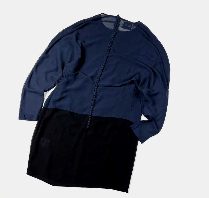 ACNE STUDIOS ACNE Uniforme Mini Abito Corto Manica Lunga Blu Nero Taglia M