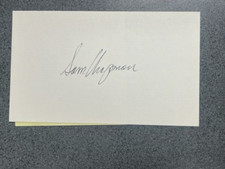 Sam Chapman autographed 3 x 5 index card MLB Guaranteed Pass