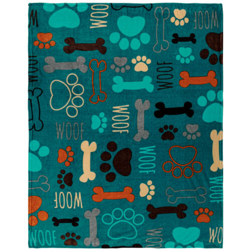 Puppy Paws Blanket Soft Plush Blanket Dog Blanket 50x60in - Picture 2 of 8