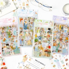 6 Sheets Girls Precut Stickers Journal Planner Card Scrapbook Decorative Sticker