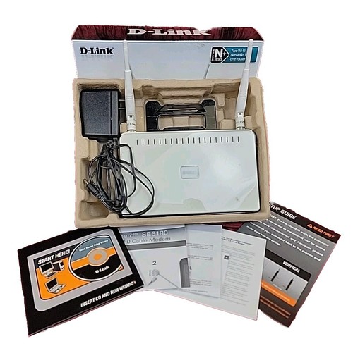 PREOWEND D-Link DIR-825 300 4-Port Wireless Router W/BOX PAPERS INTERNET CONNECT