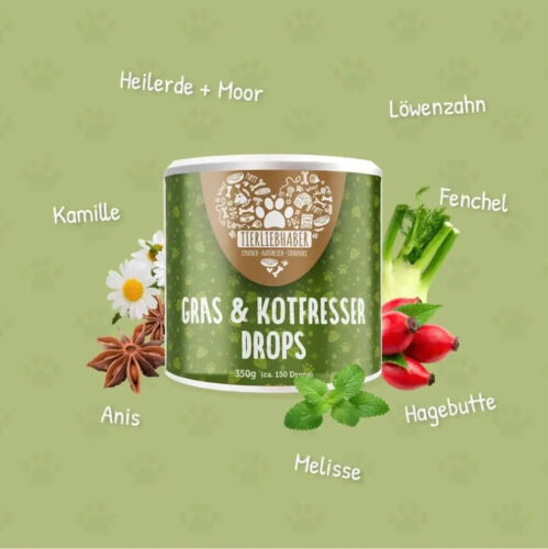 Gras- & Kotfressen Drops Für Hunde Bei Fressen Von Gras Beruhigt Den Magen Darm - Bild 3 von 9
