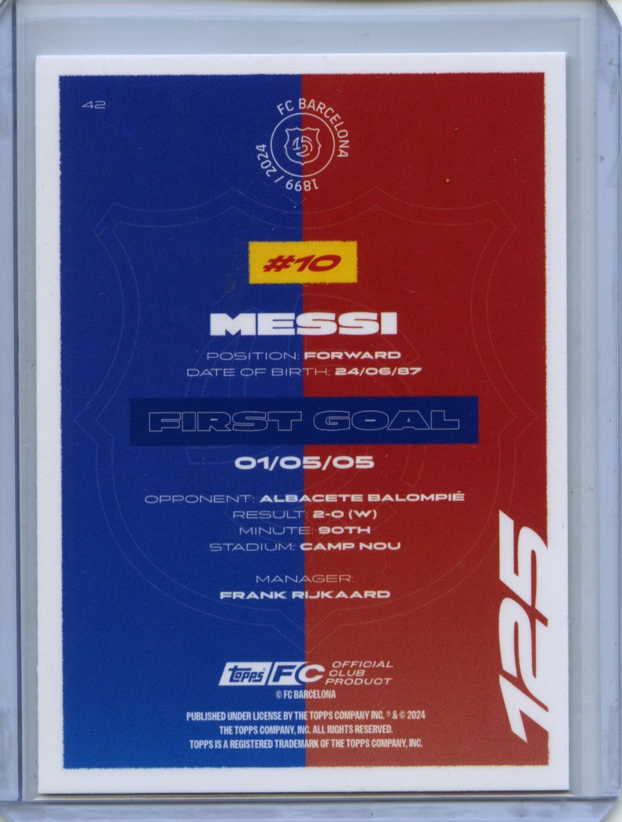 Lionel Messi – La Masia Topps FC Barcelona 125