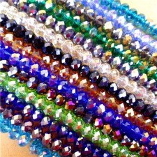 14Strands Multicolor Crystal Glass Faceted Spacer Beads 8x6mm/16.9inch HH4377