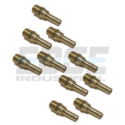 3/8 SWIVEL HOSE BARB X 1/4 MALE NPT Brass Fitting Gas Fuel Water Air 10 Pieces