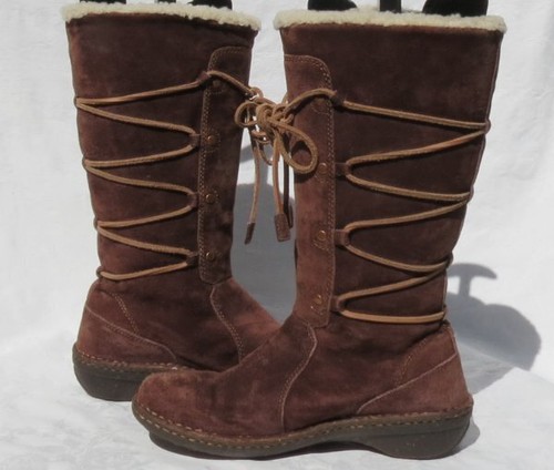 UGG AUSTRALIA Mujer US 8 EU 39 Marrón Cuero Piel de Oveja Botas Altas con Cordones - Imagen 5 de 10