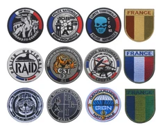 Embroidered France Flag GIGN CSI GIPN Hook Loop Patch Emblem Fastener Badge