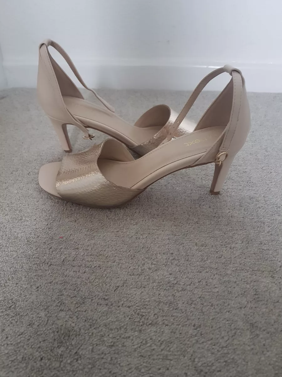 next gold and nude brand new kitten heel shoes eBay
