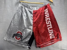 Ohio State Buckeyes Wrestling Team Issued Cradle Athletic Shorts 2XL Gray Red