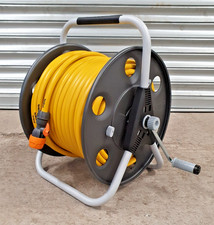 Claber Metal Hose Reel with 30m Flexible Garden Hose 12mm & Coupler with Tap