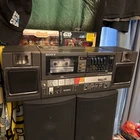 Sony CFS-7000 AM/FM Portable Cassette Tape Stereo Boombox Gray 1980s Tech Read