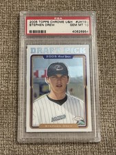 Stephen Drew 2005 Topps Chrome Update Highlights Rookie Card RC PSA 10 Gem Mint. rookie card picture