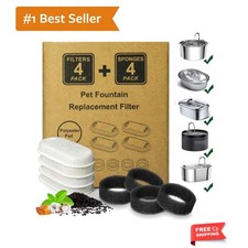Cat Water Fountain Filter,8 Pack Cat Fountain Filter Replacement for Stainles...