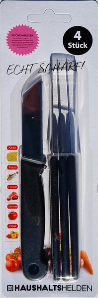 4Er KüChenmesser Edelstahl KüChenmesser SchäLmesser Obstmesser Messerset-image