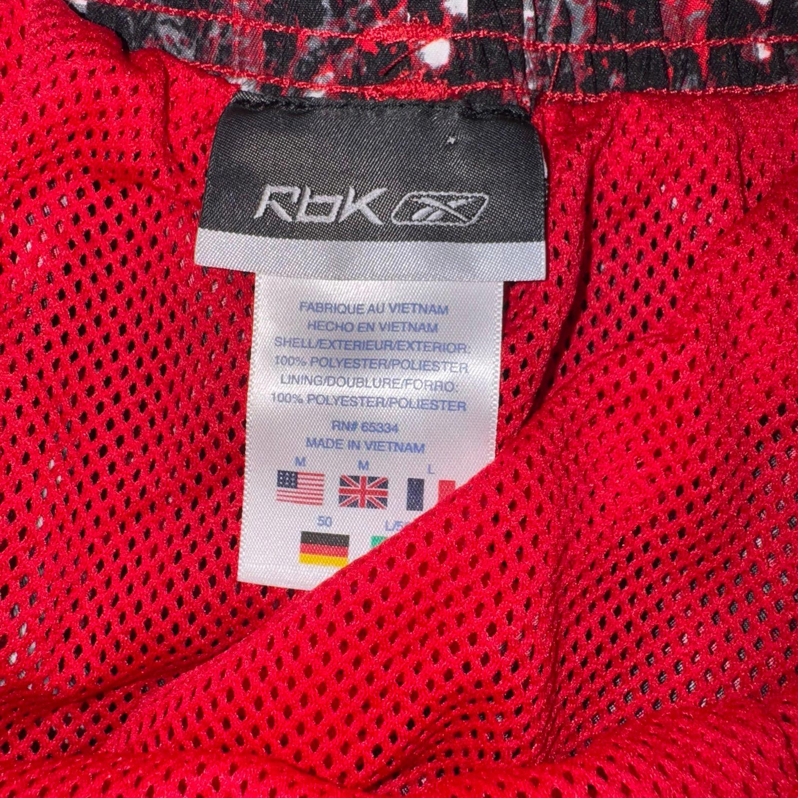 Reebok Mesh Swim Trunks Abstract Pattern Mens MD Vintage Y2K 90s Rare image 3