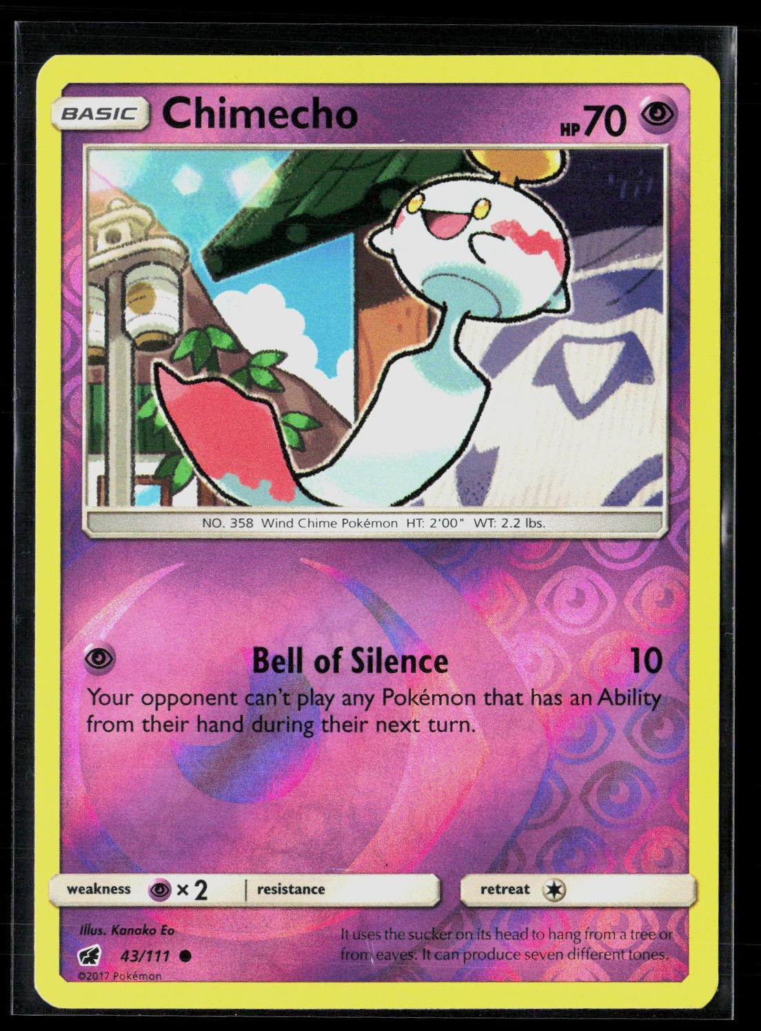 Chimecho 43/111 Common Reverse Holo Crimson Invasion Pokemon NM